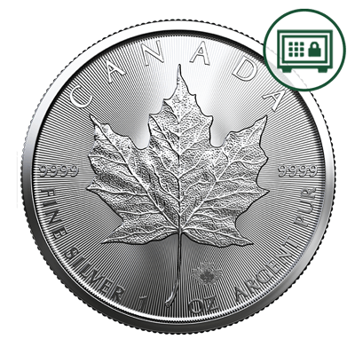 A picture of a 1 oz Silver Maple Leaf Coin (2023) - Secure Storage